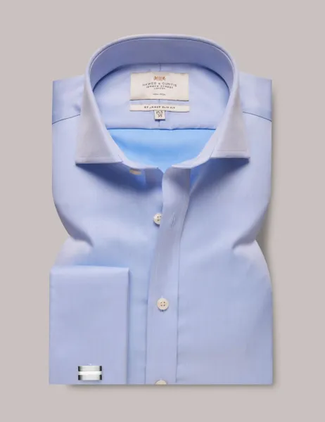 Hawes & Curtis Regular Fit Non Iron Twill Shirt Blue