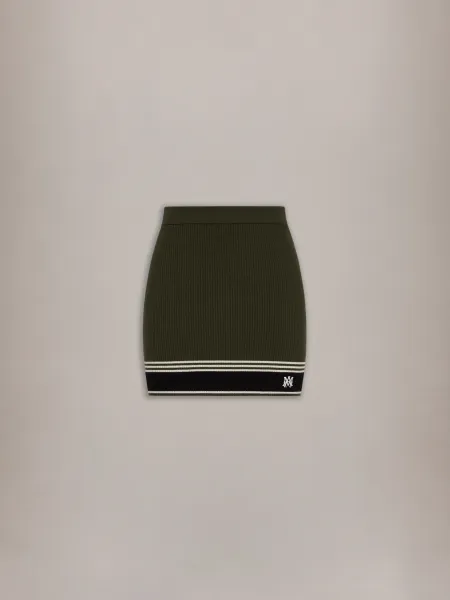 WOMEN - WOMEN'S MA STRIPE MINI SKIRT - Dark Sage