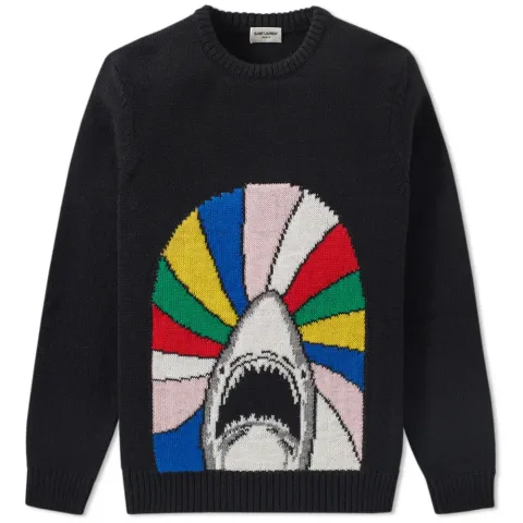 Shark Jacquard Crew Knit