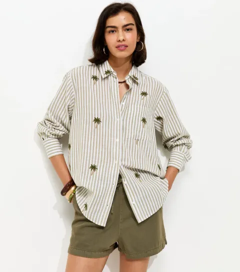 Women's Dark Khaki Cotton Twill Pull On Drawstring Shorts