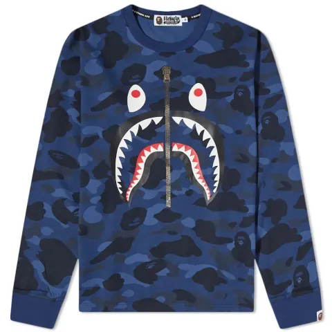 Long Sleeve Color Camo Shark Relaxed Fit Tee