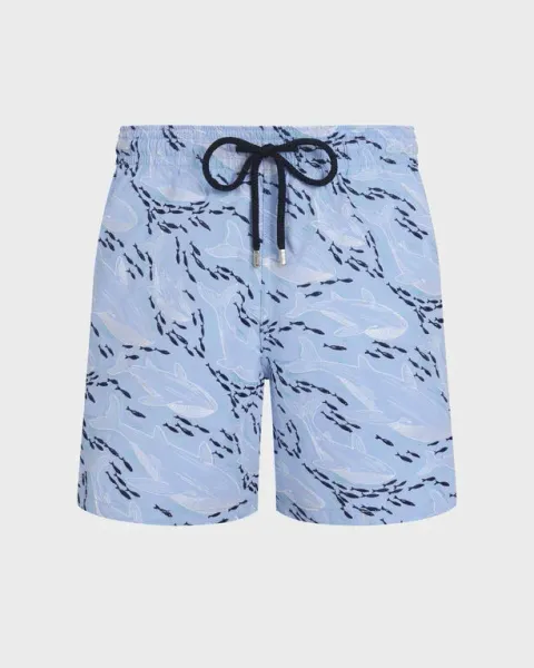 Vilebrequin Men Embroidered Swim Shorts Whales Offset