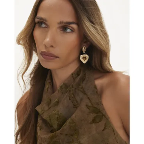 River Island Heart Resin Drop Earrings