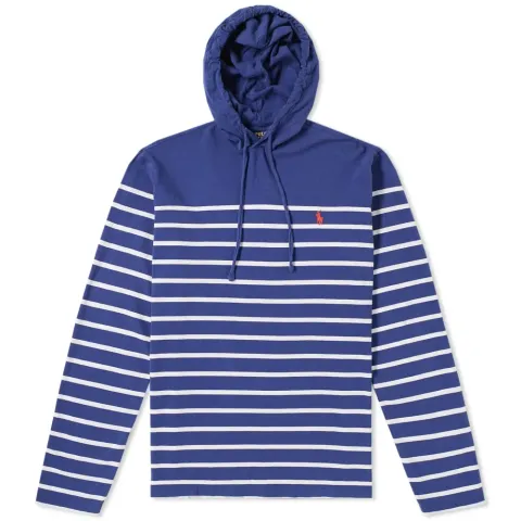 Long Sleeve Stripe Hooded Jersey Tee