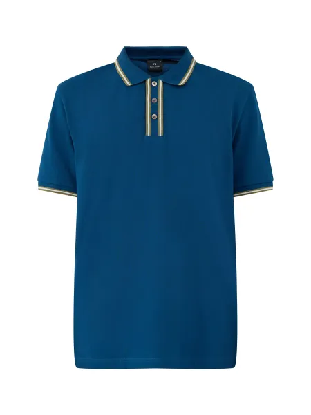 PS Paul Smith Organic Cotton Stripe Placket Polo Shirt