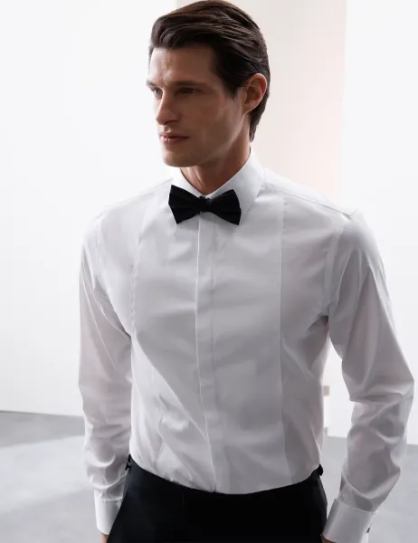 Autograph Tailored Fit Easy Iron Dress Shirt Soft White