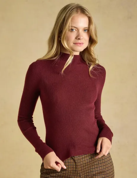 Joules Ribbed Funnel Neck Fitted Jumper