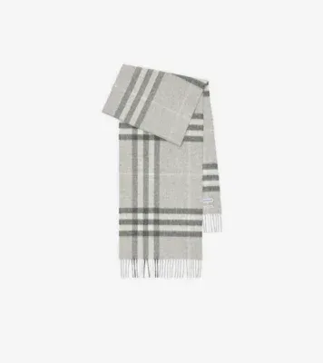 Check Cashmere Scarf in Mitten grey