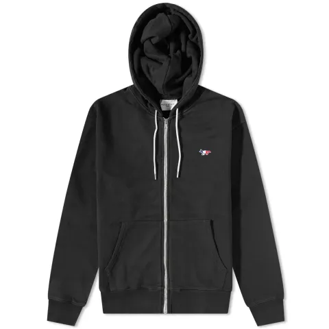 Tricolor Fox Patch Zip Hoodie