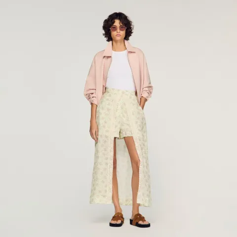 Floral print maxi skort