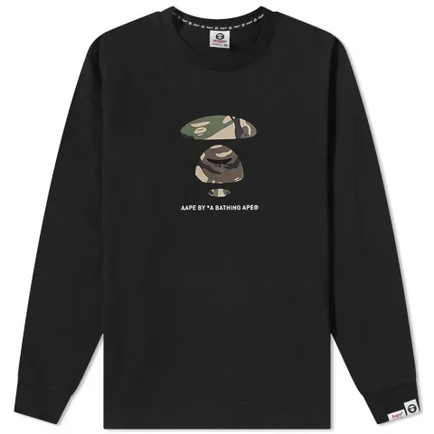 AAPE Long Sleeve Small Face Camo T-Shirt