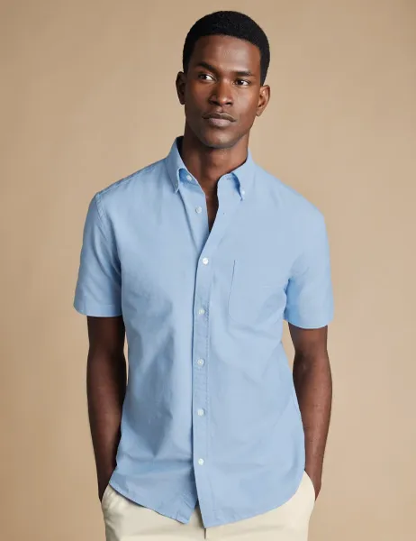 Charles Tyrwhitt Slim Fit Pure Cotton Oxford Shirt Sky Blue