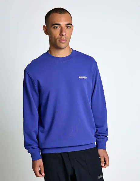 Napapijri Small Box Long Sleeve Sweatshirt Bright Blue
