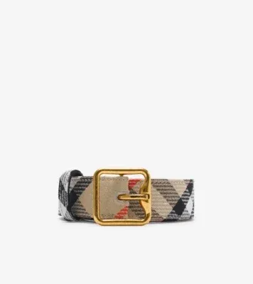 Check B Buckle Belt in Sand beige