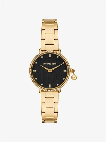 Mini Pyper Pavé Gold-Tone Watch