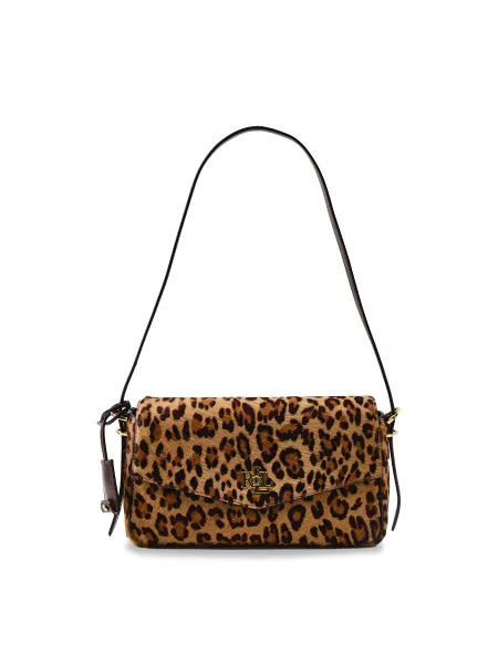 Lauren Ralph Lauren Women's Farh Medium Leather Leopard Shoulder Bag