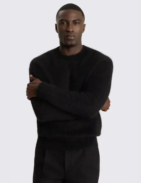 Moss Alpaca Wool Crew Neck Jumper