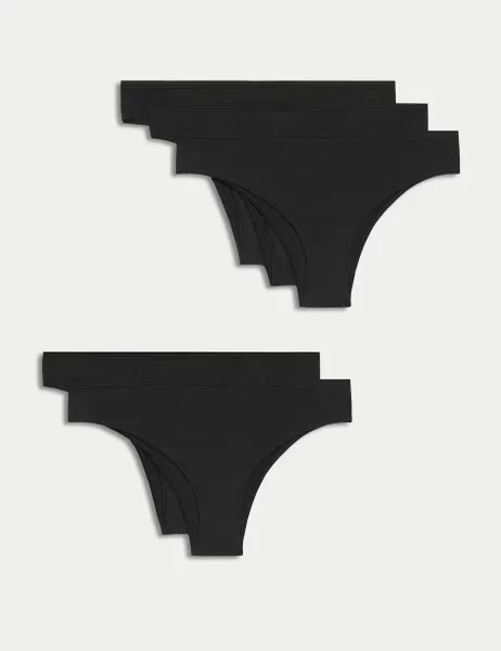Marks & Spencer 5pk Cotton Modal Brazilian Knickers Black