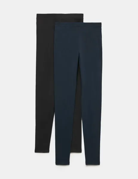 Marks & Spencer 2 Pack High Waisted Leggings Blue/Black