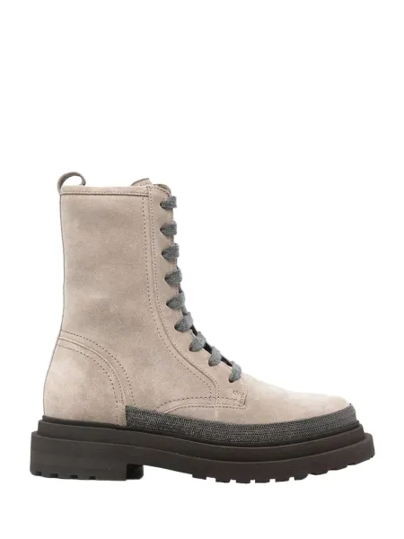 Women Monili Suede Boots Beige