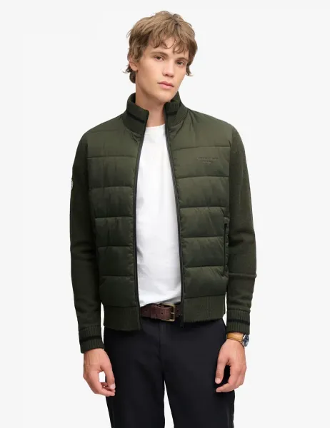 Superdry & Co Hybrid High Neck Puffer Jacket Green