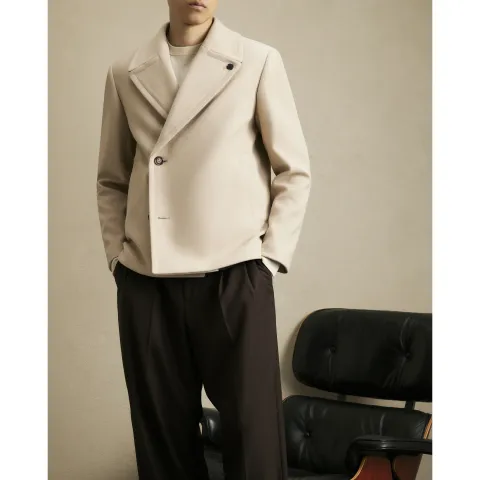 River Island Asymmetric Single Breasted Peacoat