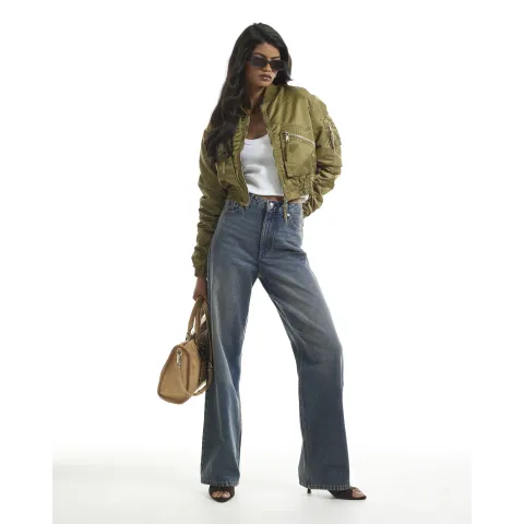 River Island Cropped Fitted Bomber Jacket