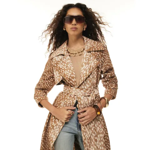 River Island Deer Print Duster Coat