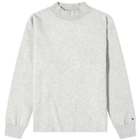 Recycled Cotton Long Sleeve Heavy Mock T-Shirt