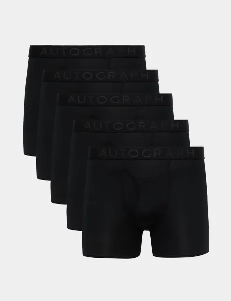 Autograph 5 Pack Microskin Stretch Trunks Black