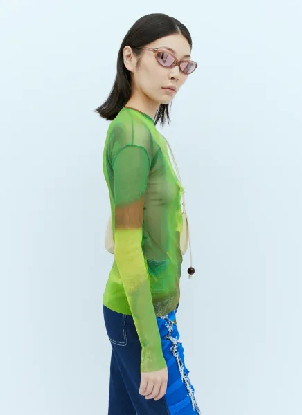 Long Sleeve Mesh Top