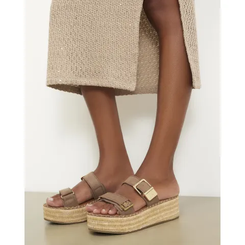 River Island Hardware Double Strap Wedge Sandals