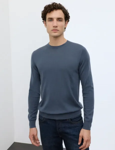 Autograph Pure Extra Fine Merino Wool Crew Neck Jumper Nightshade
