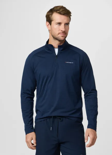 Slim Fit Long Sleeve Quarter Zip Polo