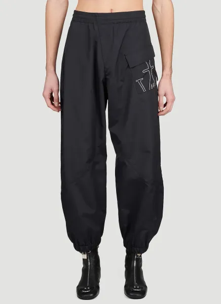 Anchor Logo Embroidered Twisted Track Pants