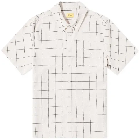 Big Chequered Linen Short Sleeve Shirt