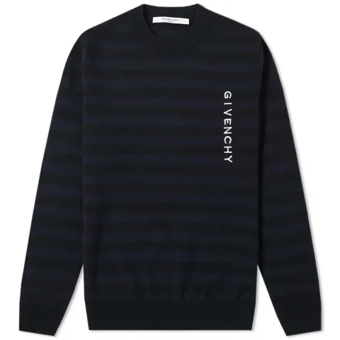 Stripe Logo Crew Knit