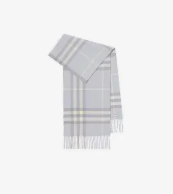 Check Cashmere Scarf in Mist blue