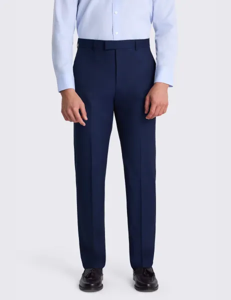 Moss Tailored Fit Stretch Suit Trousers Dark Navy