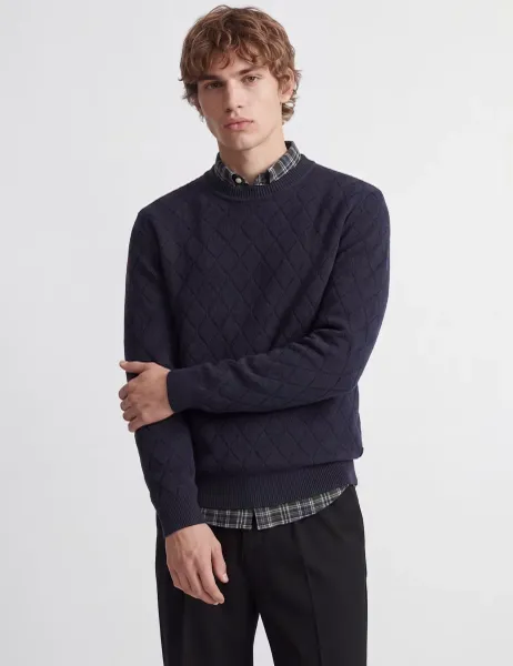 Jack & Jones Pure Cotton Crew Neck Jumper Navy