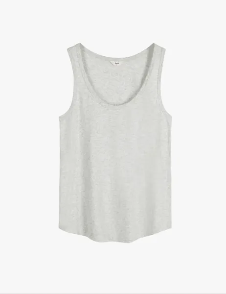 HUSH Pure Cotton Scoop Neck Vest Grey Marl
