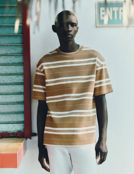 Marks & Spencer Pure Cotton French Rib T-Shirt Butterscotch