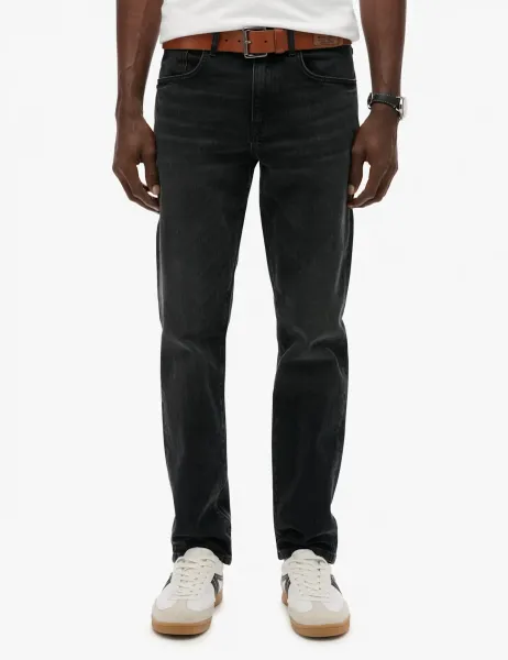 Superdry & Co Straight Fit Vintage Wash Jeans Black