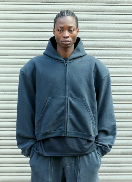 Shoulder Pad Hooded Sweatshirt