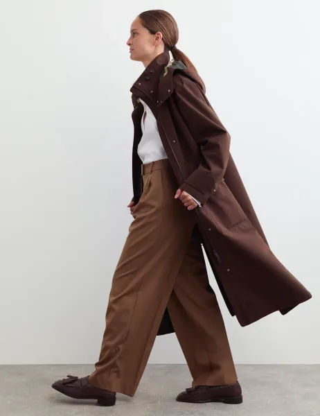 Jaeger Relaxed Waterproof Rain Jacket Chocolate