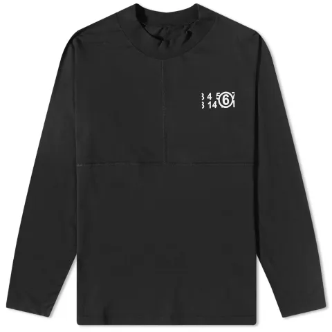 Number Logo Mock Neck Long Sleeve T-Shirt