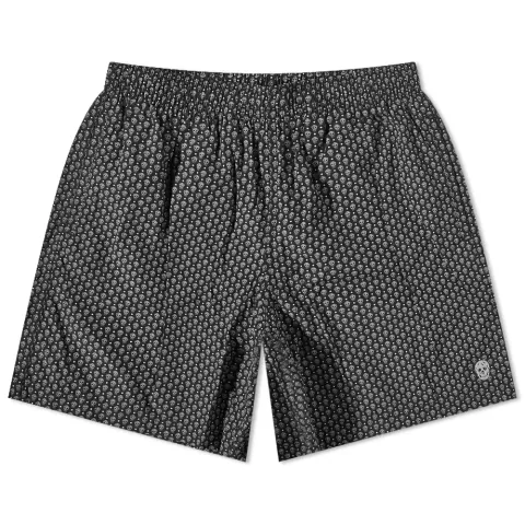 Polka Dots Skulls Print Swim Short