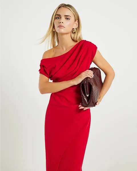 River Island Petite Drape Midi Dress