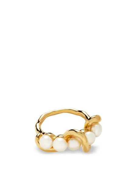Molten Pearl Twisted Stacking Ring 18kt gold