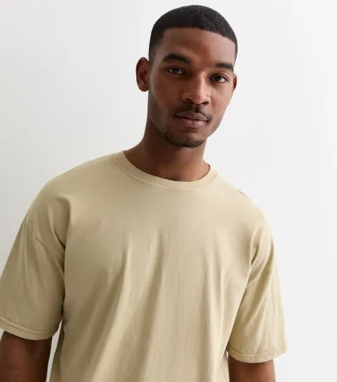 Men's Stone Cotton Acid Wash Oversized T-Shirt